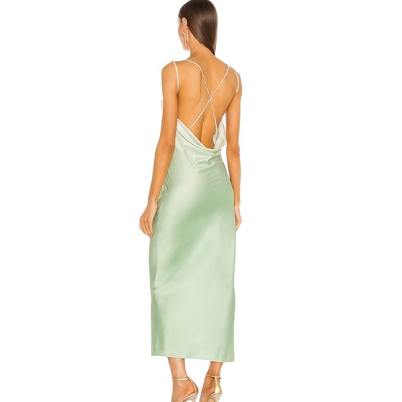 Michael Costello REVOLVE Porter Midi Dress in Mint Ombre Size S - Picture 3 of 11